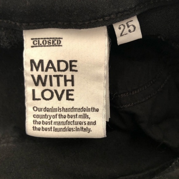 Closed Anthropologie Skinny Pusher 1920 Jeans Black Made In Italy Size 25 - Picture 6 of 14